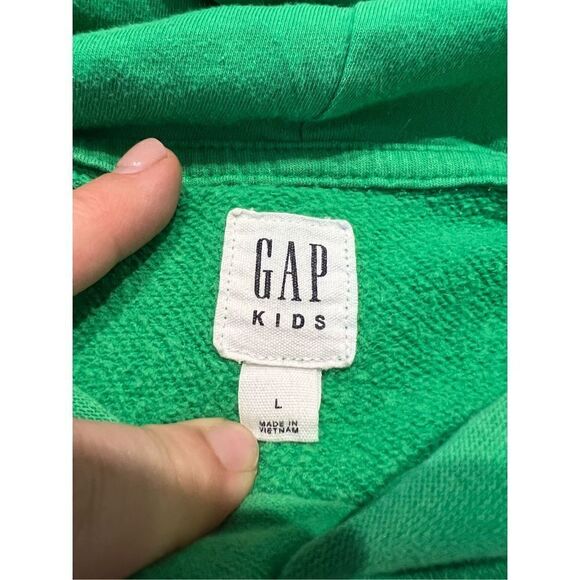Gap kids green cotton blend pullover hoodie sweatshirt size L - Picture 3 of 9
